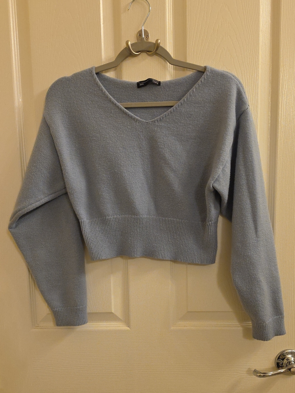 Dazy Women's V-Neck Cropped Sweater in Lavender - Soft Knit